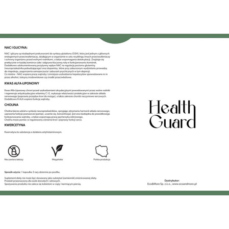 Cancer Free, HEALTH GUARD caps by CF, silny antyoksydant, 90 kapsułek