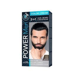 Power Men Color Cream 3in1 farba do włosów brody i wąsów 02 Dark Brown 30g