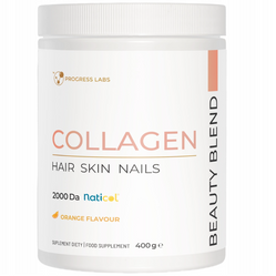 Progress Labs KOLAGEN BEAUTY BLEND Włosy Paznokcie Skóra Witamina C Pomarańcza 400 g