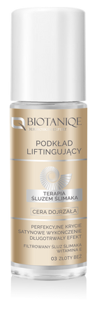 Biotaniqe - Terapia Śluzem Ślimaka, Podkład Liftingujący do cery dojrzałej, 03 ZŁOTY BEŻ - 30 ml