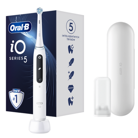 ORAL-B BRAUN SZCZOTECZKA ELEKTRYCZNA iO SERIES 5 WHITE iOG5.1A6.1DK (5 programów, 1 końcówka, 1 etui)