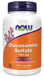 NOW FOODS Glucosamine Sulfate - Siarczan Glukozaminy 750 mg (120 kaps.)