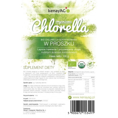 KENAY EKO Chlorella na wsparcie układu odpornościowego i trawienia 100 g