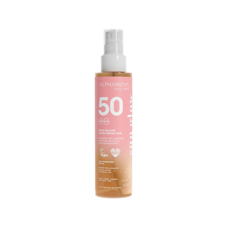 Alphanova Daily Sun, Glow, olejek do opalania SPF50, 125 ml