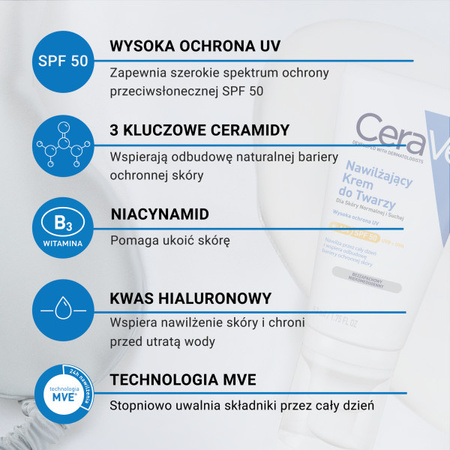 CeraVe AM nawilżający krem do twarzy SPF50 52 ml