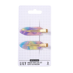 Lily klipsy do włosów do makijażu Pink Purple 2szt