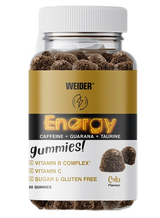 Weider Energy Gummies na wsparcie energii 80 żelek smak Cola