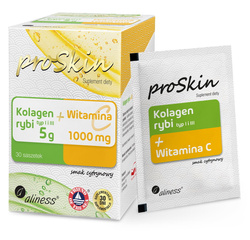 Aliness proSkin Kolagen rybi 5g + Witamina C 1000mg Compelx x 30 sasz.