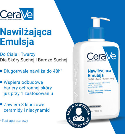 CeraVe - nawilżająca emulsja dla skóry suchej i bardzo suchej, 473 ml