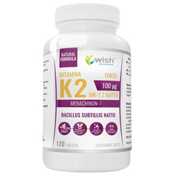 Wish Witamina K2 100µg MK-7 z Natto Natural Vitamin 120 tabl.
