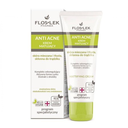 Anti Acne krem matujący skóra tłusta trądzikowa i mieszana 50ml