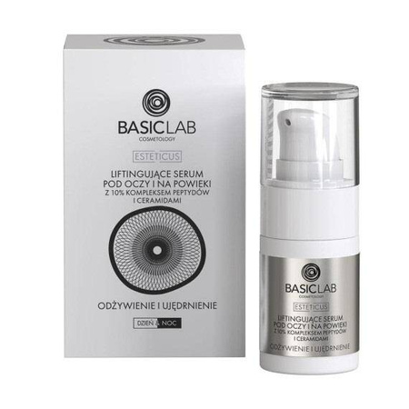 Esteticus liftingujące serum pod oczy i na powieki 10% kompleks peptydów i ceramidów Odżywienie i Ujędrnienie 15ml
