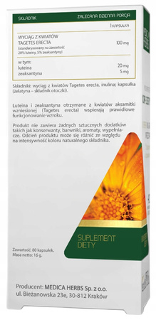 Medica Herbs Luteina + Zeaksantyna na wsparcie wzroku 80 kaps.