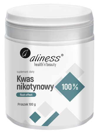 Aliness Kwas nikotynowy proszek, czysty 100%, flush effect x 100 g