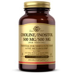 Solgar Choline / Inositol wspiera zdrowie wątroby 100 kaps.