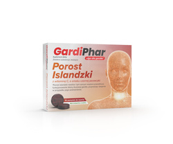 GardiPhar Porost Islandzki z witaminą C o smaku czarnej porzeczki - 16 tabl.