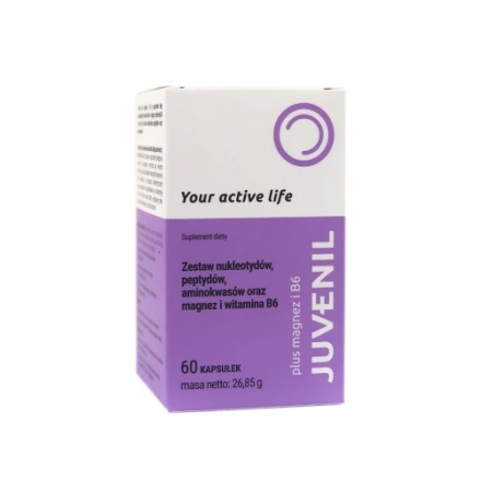 Juvenil plus Magnez i Witamina B6 kombinacja nukleotydów i peptydów 60 kaps.