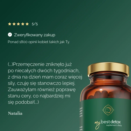 MyBestDetox Suplement dla osób chcących oczyścić organizm z toksyn 90 kaps