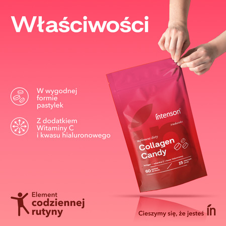 Intenson Collagen Candy 60 tabl. smak truskawka