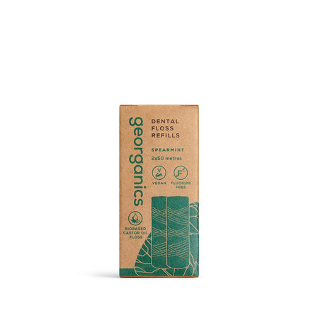Georganics, Naturalna nić dentystyczna, do codziennej pielęgnacji, smak zielonej mięty, REFILL, 100 m