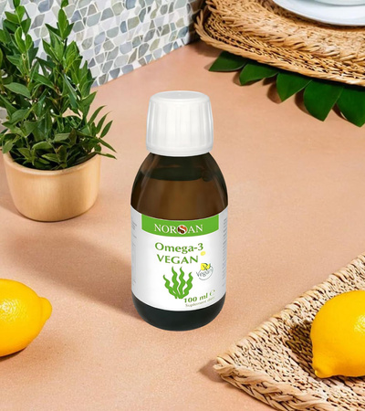 Norsan kwasy Omega-3 z olejem z alg roślinnych 100 ml smak cytryna Vegan