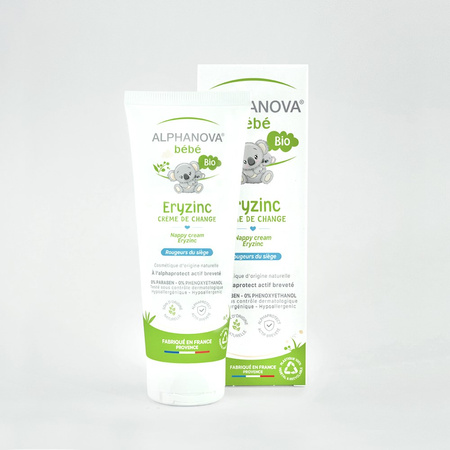 Alphanova Bebe, Naturalny krem do pupy przeciw odparzeniom, Eryzinc, 75 g