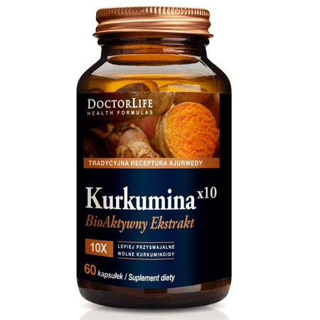 DoctorLife Kurkumina x10 bioaktywny ekstrakt 500 mg 60 kaps.