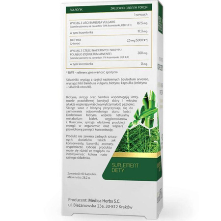 Medica Herbs Bambus Biotyna Skrzyp 60 kaps