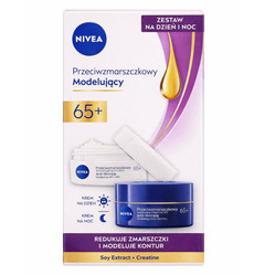 Przeciwzmarszczkowy + Modelujący zestaw krem do twarzy na dzień i noc 2x50ml