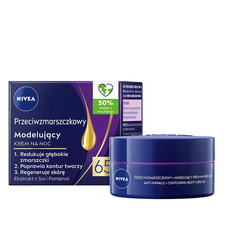 Przeciwzmarszczkowy + Modelujący krem na noc 65+ 50ml