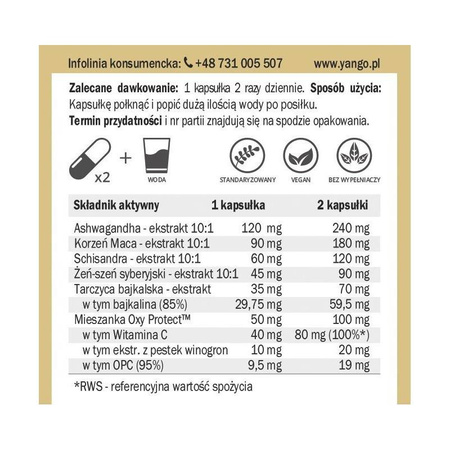 Yango − Harmonia 400mg − 60 kapsułek