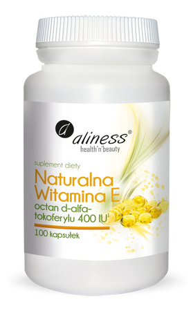 Aliness Naturalna witamina E 400IU D-alfa-tokoferyl x 100 kaps.