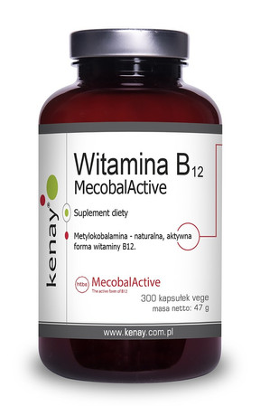 KENAY Witamina B12 MecobalActive® na wsparcie układu nerwowego, układu odpornościowego i prawidłowego metabolizmu energetycznego 300 kaps.