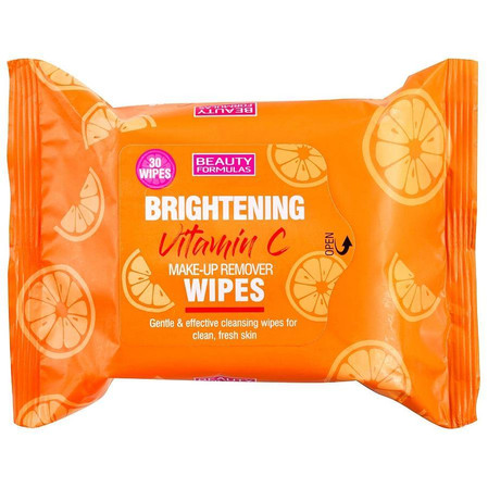 Beauty Formulas Brightening Vitamin C Chusteczki oczyszczające do twarzy z Witaminą C 1op.-30szt