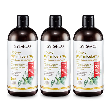 Zestaw: 3x Sylveco - Lipowy płyn micelarny - 400ml
