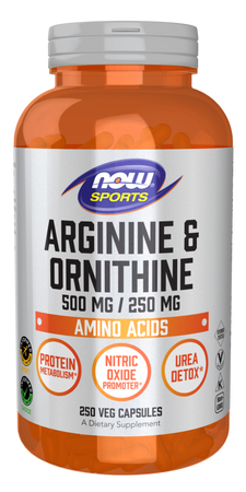 Now - Arginine, ornithine - 250 kaps
