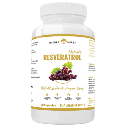 Altopharma Natural Herbs Resveratrol Ekstrakt 500mg 120 kaps.