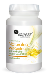 Aliness Naturalna witamina E 400IU D-alfa-tokoferyl x 100 kaps.