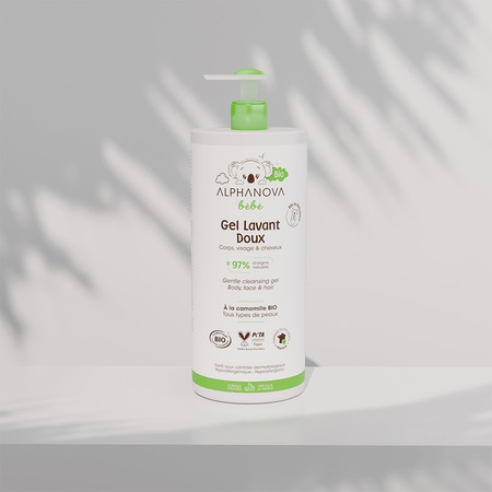 Alphanova Bebe Bio, Delikatny żel myjący dla niemowląt 2 w 1, 1000 ml