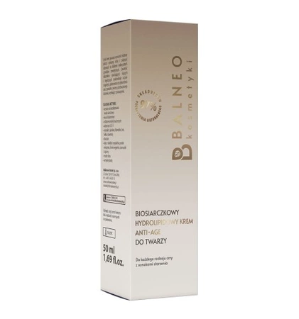 Balneokosmetyki - Biosiarczkowy hydrolipidowy krem anti-age do twarzy, 50ml