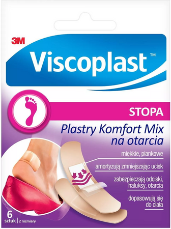 Viscoplast Stopa plastry komfort mix na otarcia 6 sztuk