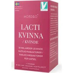 Nordbo, LactiWoman 50 billion kwas mlekowy o szerokim spektrum szczepów, 30 kaps.