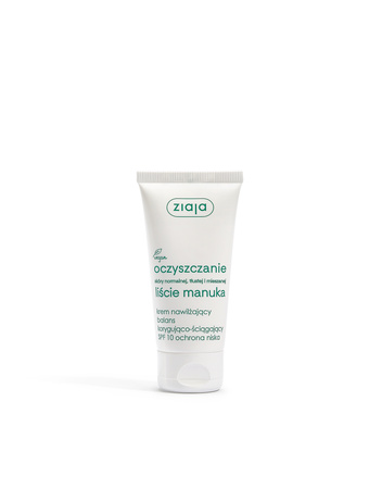 Ziaja, Liście Manuka Oczyszczanie krem nawilżający balans korygująco-ściągający ochrona niska SPF10 50ml