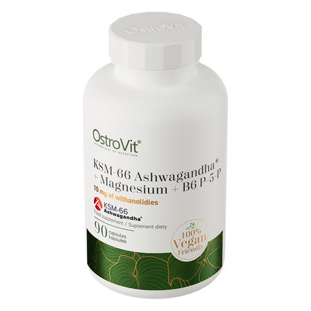 Ostrovit KSM-66 Ashwagandha® + Magnez + B6 P-5-P VEGE 90 kaps.