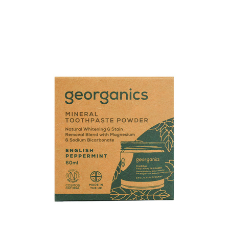 Georganics, Proszek do czyszczenia zębów, English Peppermint, 60 ml