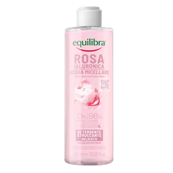 Equilibra − Delikatnie oczyszczająca różana woda micelarna z kwasem hialuronowym − 400 ml