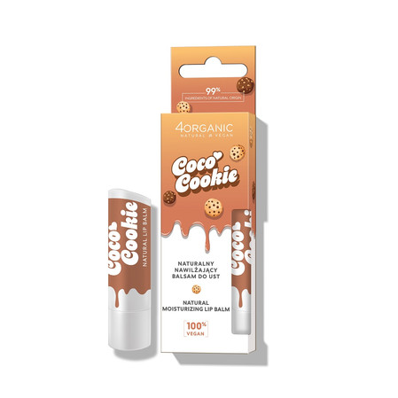 4Organic Naturalny nawilżający balsam do ust Coco cookie 5g