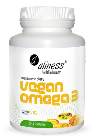 Aliness Vegan Omega 3 DHA 250 mg x 60 kaps. vege