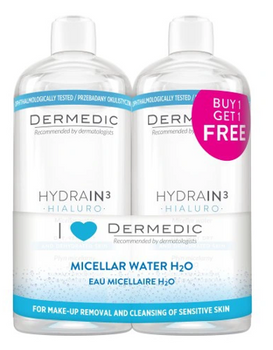 Dermedic Hydrain3 płyn micelarny H2O 2 x 500 ml
