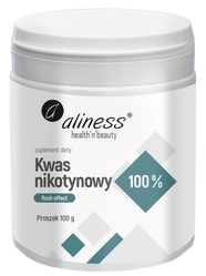 Aliness Kwas nikotynowy proszek, czysty 100%, flush effect x 100 g